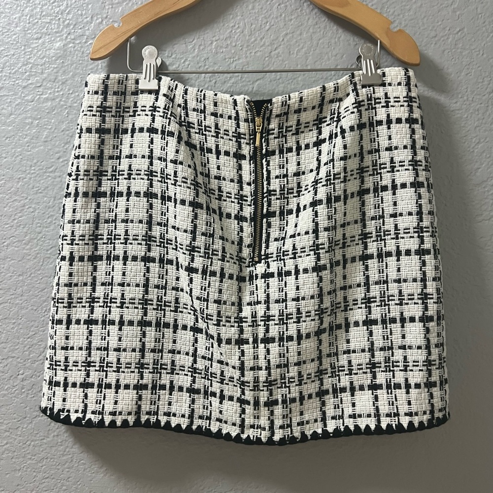 Laundry By Shelli Segal Black and White Plaid Mini Skirt - Picture 2 of 5